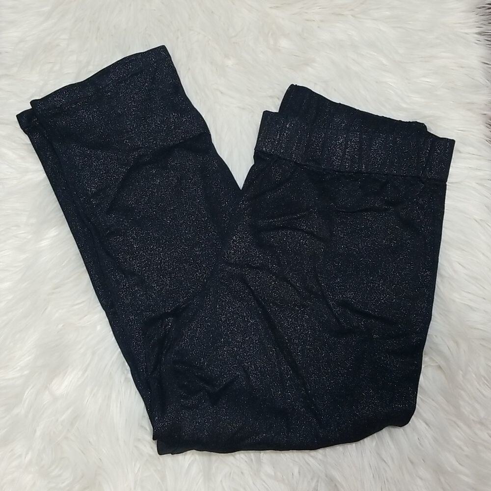 Soft Surroundings Sparkly Black Pull On Ankle Pants - Petite Large (PL)